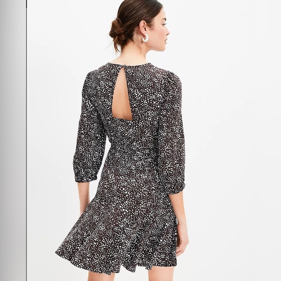 LOFT Dotted Godet Mini Flare Dress size XXL NWT - Picture 3 of 15
